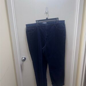 LOFT Navy Straight Leg Corduroy Trousers
